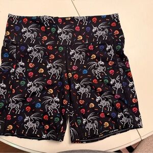 Constantly Varied Gear Multicolor Unicorn Skeleton and Rainbow SkullPrint Shorts